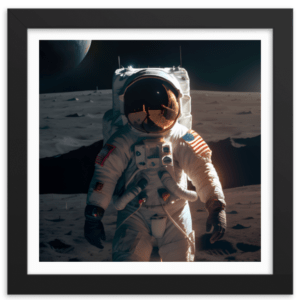 astronaut on the moon artwork